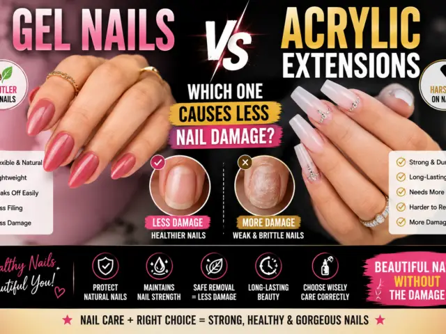 Gel Nails vs Acrylic Extensions: Which One Causes Less Nail Damage?